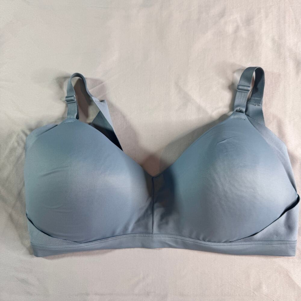 Warner's Easy Does It Wire-Free T-Shirt Bra Blue 2XL Comfort Stretch